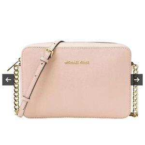 Michael Kors Blush Crossbody Bag with Gold Chain